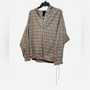 MARC JACOBS HOODED FLORAL PRINT SWIMWEAR COVER-UP WOMENS MULTICOLOR  SIZE XS **